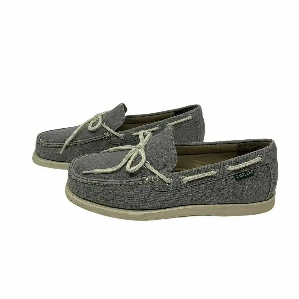 Eastland Men's Yarmouth 1-Eye Canvas Gray Boat Shoes 8D